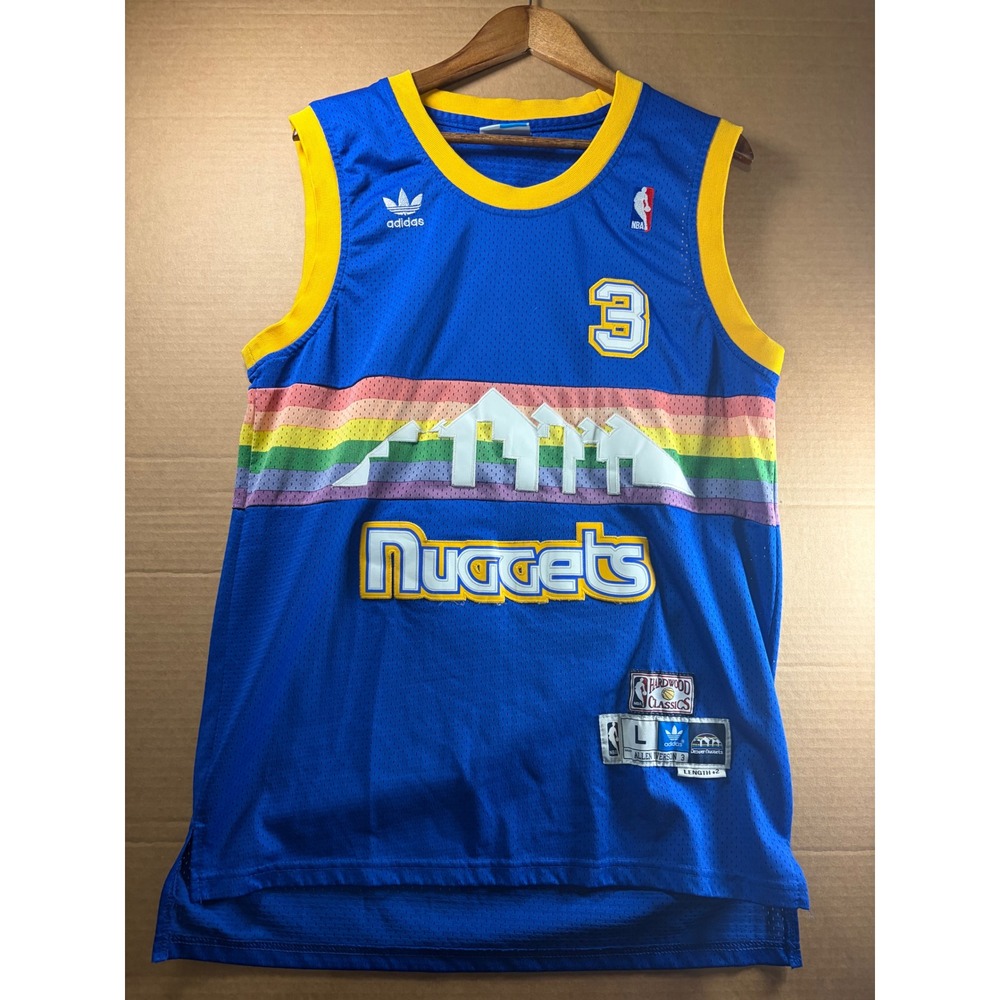 Adidas Allen Iverson 3 Denver Nuggets Hardwood Classics Jersey Mens‎ Large +2